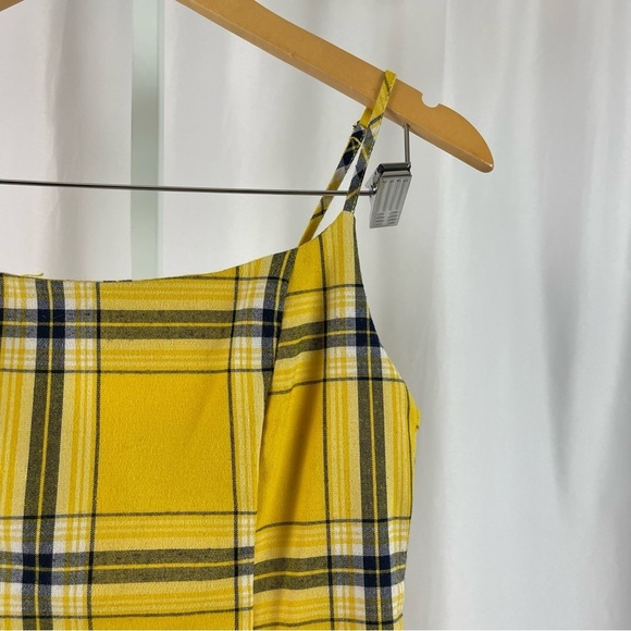 Forever 21 Small Clueless Plaid Mini Dress Side Slit Scoop Neck Y2K Retro - Picture 7 of 7
